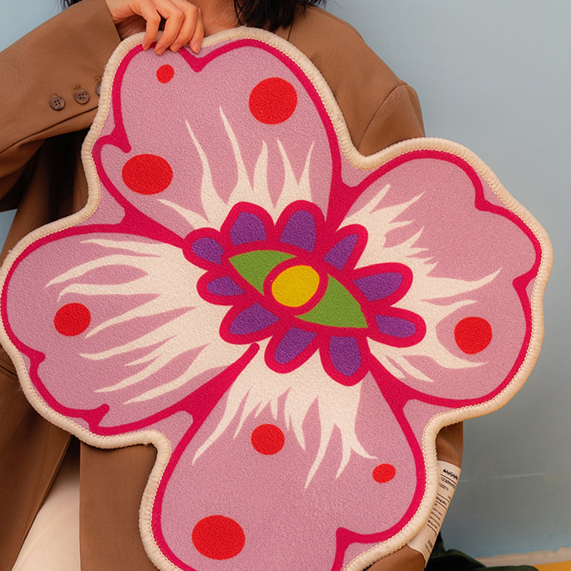 Novelty Shape Plant Rug Multi Colored Decorative Rug Polypropylene Anti-slip Back Stain-resistant Rug for Room