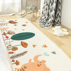 Fancy Cartoon Print Rug Multicolored Cotton Blend Indoor Rug Non-Slip Back Machine Washable Rug for the Bedroom