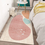 Western Bedroom Carpet Multicolored Color Block Indoor Carpet Polyester Non-Slip Underlay Machine Washable Rug