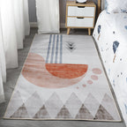 Scandinavian Bedroom Rug Multicolor Color Blocked Indoor Rug Synthetic Non-slip Machine Washable Carpet