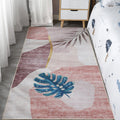 Scandinavian Bedroom Rug Multicolor Color Blocked Indoor Rug Synthetic Non-slip Machine Washable Carpet