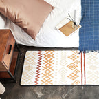 Moroccan Bedroom Rug Multicolor Tribal Print Area Rug Polypropylene Non-Slip Washable Easy Care Rug