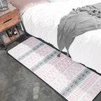 Moroccan Bedroom Rug Multicolor Tribal Print Area Rug Polypropylene Non-Slip Washable Easy Care Rug