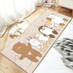 Beautiful Bedroom Rug Multicolor Cartoon Printed Indoor Carpet PVC Non-Slip Back Machine Washable Rug