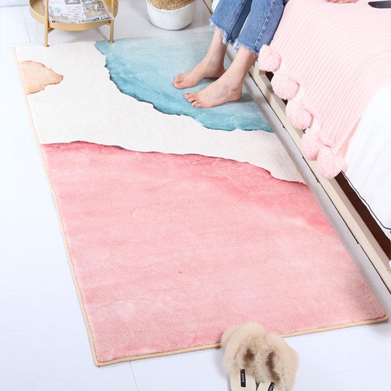 Scandinavian Color Palette Rug Multicolor Polypropylene Indoor Rug Non-Slip Back Pet-Friendly Area Rug for Bedroom
