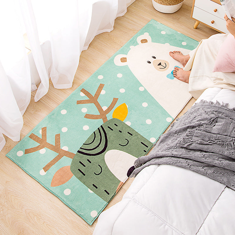 Colorful sweet carpet Polyester cartoon print carpet with non-slip backing pet-friendly carpet for the living room