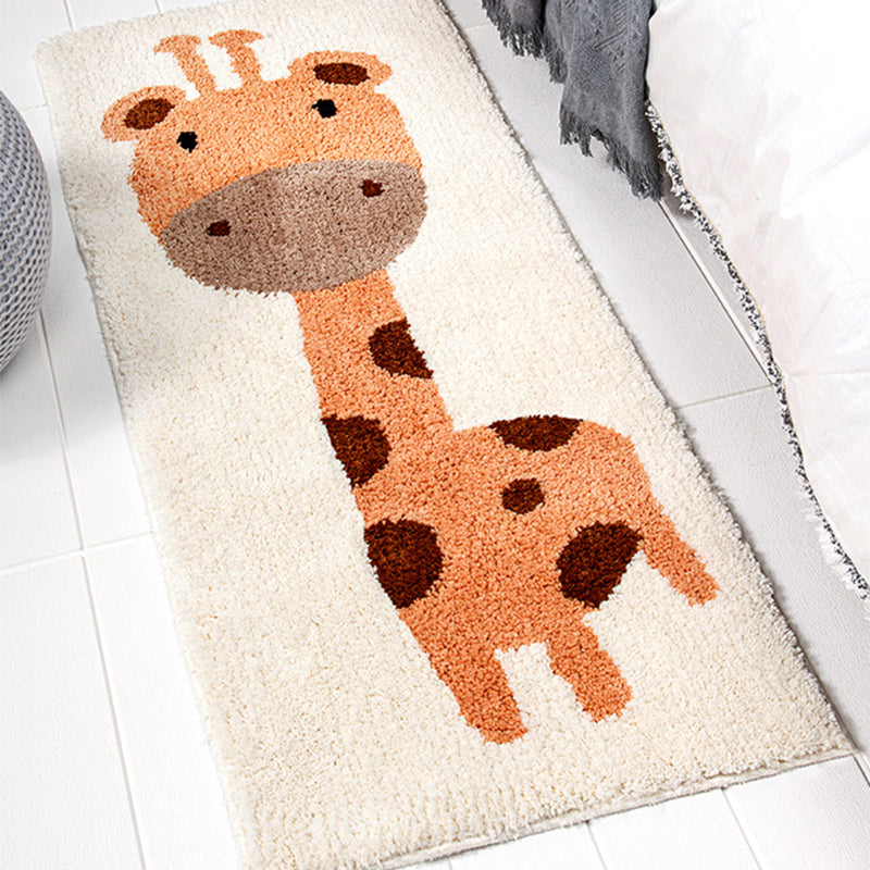 Scandinavian Decoration Rug Multi Color Plant Printed Rug Polyester Non-Slip Backing Pet-Friendly Rug
