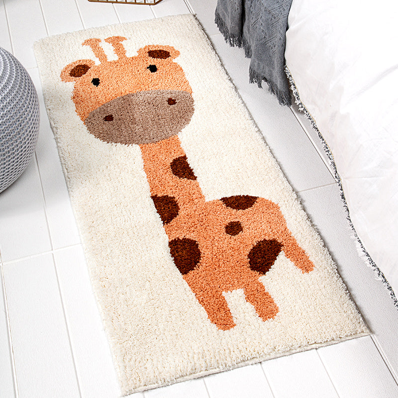 Scandinavian Decoration Rug Multi Color Plant Printed Rug Polyester Non-Slip Backing Pet-Friendly Rug