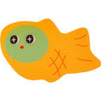 Irregular Shape Fish Print Rug Yellow Contemporary Indoor Rug Synthetic Non-Slip Back Washable Rug for Decoration