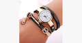 Gold Charm Wrap Watch - Multicolored vegan leather watch for stylish people