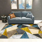 Modern Living Rug Decorative Rug Multicolor Print Rug Synthetic Stain Resistant Machine Washable Non-Slip Backing Rug