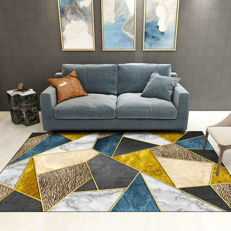 Modern Living Rug Decorative Rug Multicolor Print Rug Synthetic Stain Resistant Machine Washable Non-Slip Backing Rug