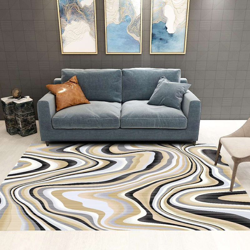 Modern Living Rug Decorative Rug Multicolor Print Rug Synthetic Stain Resistant Machine Washable Non-Slip Backing Rug