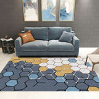 Modern Living Rug Decorative Rug Multicolor Print Rug Synthetic Stain Resistant Machine Washable Non-Slip Backing Rug