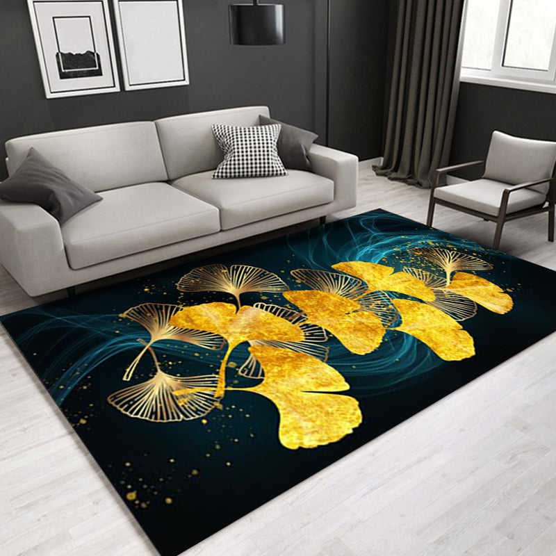 Glam Modern Rug Multicolored 3D Plant Pattern Rug Pet Friendly Non-Slip Machine Washable Rug for the Living Room