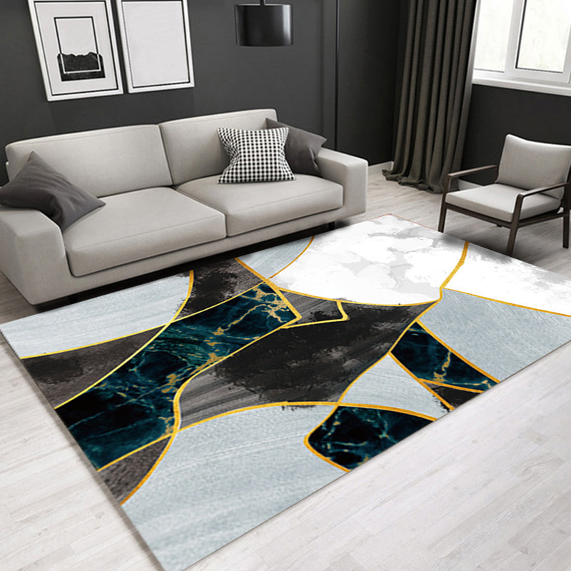 Glam Modern Rug Multicolored 3D Plant Pattern Rug Pet Friendly Non-Slip Machine Washable Rug for the Living Room