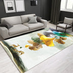 Glam Modern Rug Multicolored 3D Plant Pattern Rug Pet Friendly Non-Slip Machine Washable Rug for the Living Room
