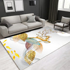 Glam Modern Rug Multicolored 3D Plant Pattern Rug Pet Friendly Non-Slip Machine Washable Rug for the Living Room