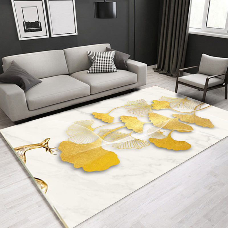 Glam Modern Rug Multicolored 3D Plant Pattern Rug Pet Friendly Non-Slip Machine Washable Rug for the Living Room