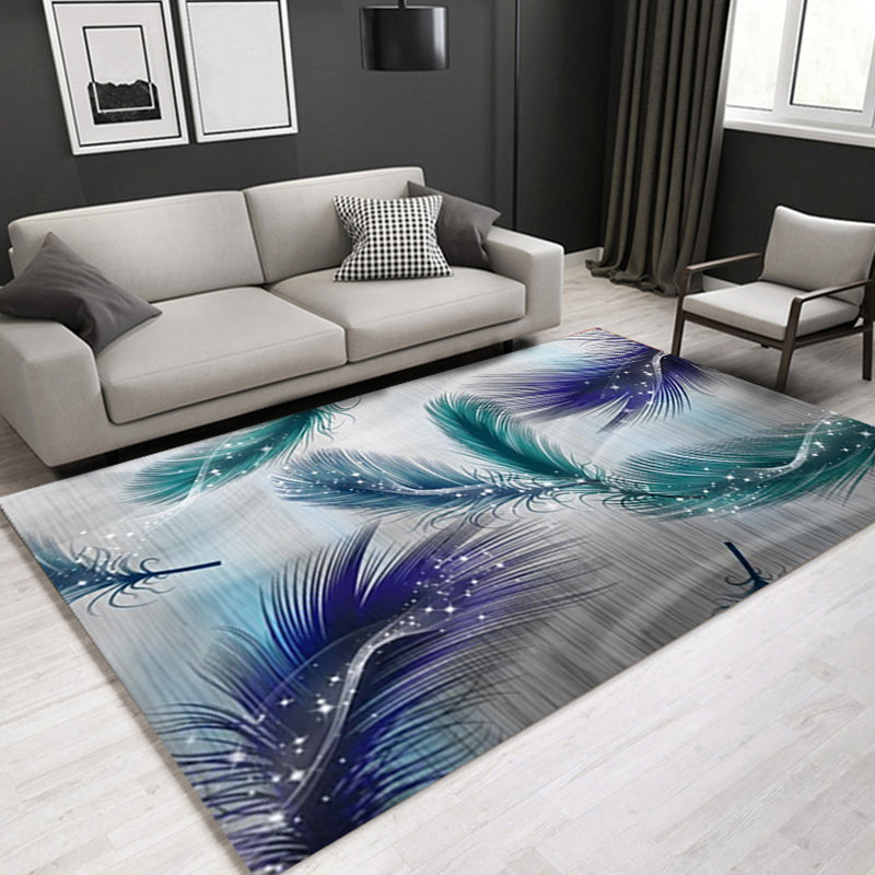 Glam Modern Rug Multicolored 3D Plant Pattern Rug Pet Friendly Non-Slip Machine Washable Rug for the Living Room