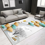 Glam Modern Rug Multicolored 3D Plant Pattern Rug Pet Friendly Non-Slip Machine Washable Rug for the Living Room