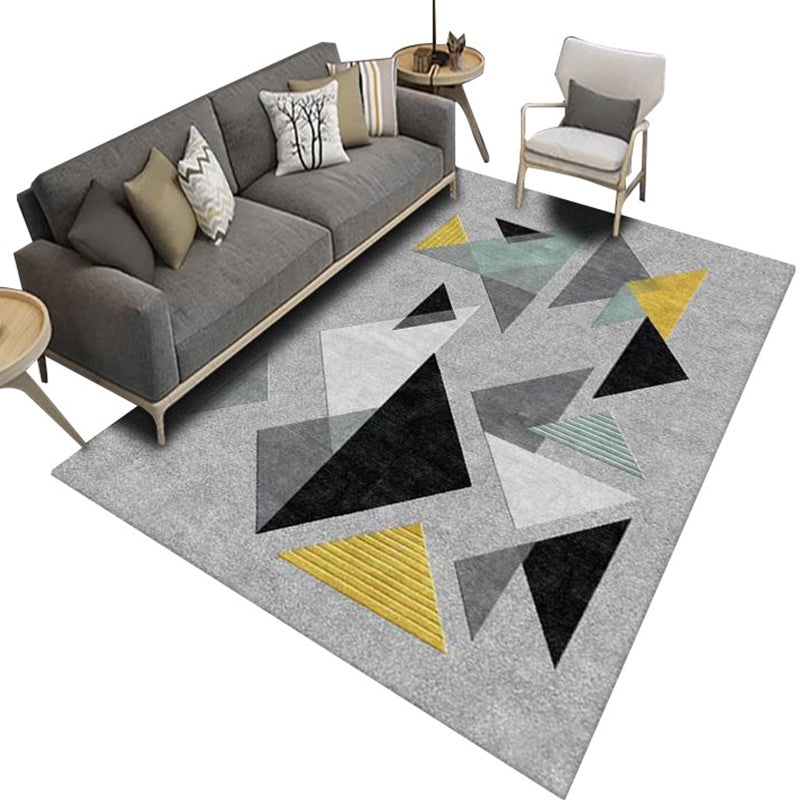 Chic Multicolor Modern Rug Polyester Geometric Color Block Rug Non-Slip Machine Washable Stain Resistant Rug for Living Room