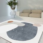 New geometric print carpet multicolored cotton blend carpet easy care pet-friendly indoor carpet for rooms