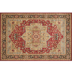 Natural Living Room Carpet Multicolor Geo Pattern Indoor Carpet Polypropylene Non-Slip Machine Washable Area Rug