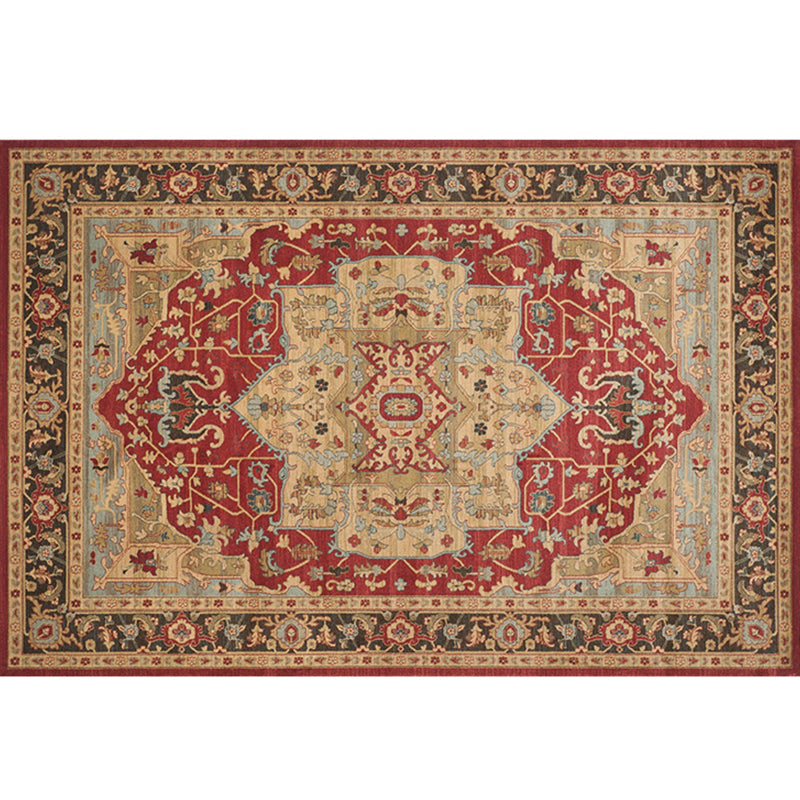 Natural Living Room Carpet Multicolor Geo Pattern Indoor Carpet Polypropylene Non-Slip Machine Washable Area Rug