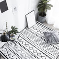 Black Living Room Rug Nordic Geometric Print Area Rug Polypropylene Non-Slip Pet Friendly Easy Care Rug