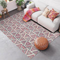 Southwest Geo Pattern Rug Multicolored Polyester Area Rug Easy Care Pet Friendly Washable Area Rug for Rooms