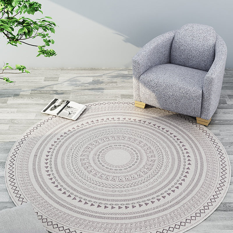 Southwest Bedroom Rug Multicolored Geometric Pattern Indoor Rug Polyester Non-Slip Back Pet-Friendly Area Rug