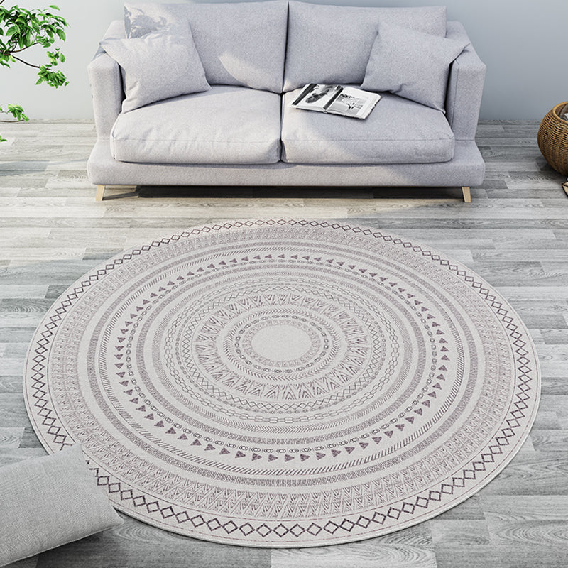 Southwest Bedroom Rug Multicolored Geometric Pattern Indoor Rug Polyester Non-Slip Back Pet-Friendly Area Rug