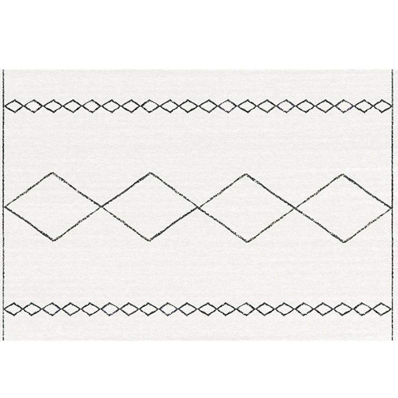 Bohemian Living Room Rug Multicolor Geometric Pattern Rug Polyester Non-Slip Mat Pet-Friendly Indoor Rug