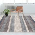 Bohemian Living Room Rug Multicolor Geometric Pattern Rug Polyester Non-Slip Mat Pet-Friendly Indoor Rug