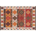 Red Southwest Rug Polypropylene geometric pattern area rug non-slip backing machine washable easy care indoor rug for living room