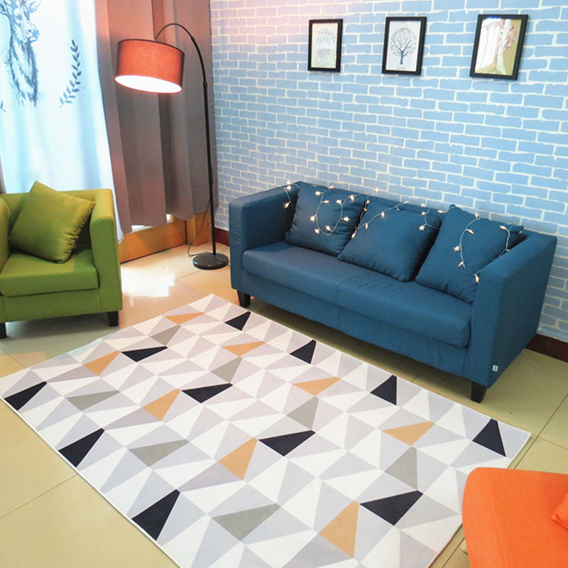 Nordic living room carpet Multicolored Geometric pattern Indoor carpet Synthetic Non-slip Pet-friendly Washable carpet