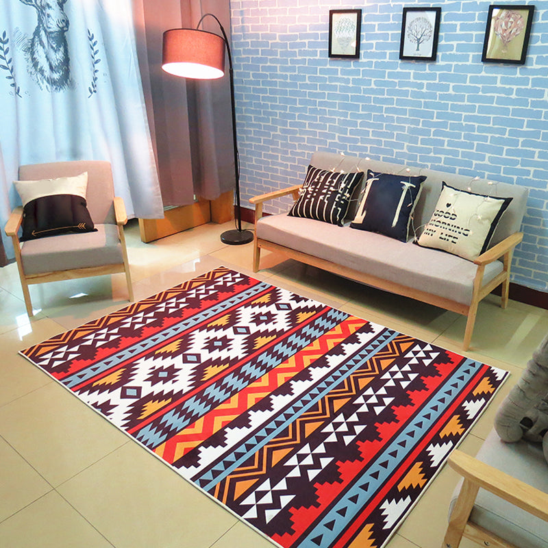Nordic living room carpet Multicolored Geometric pattern Indoor carpet Synthetic Non-slip Pet-friendly Washable carpet