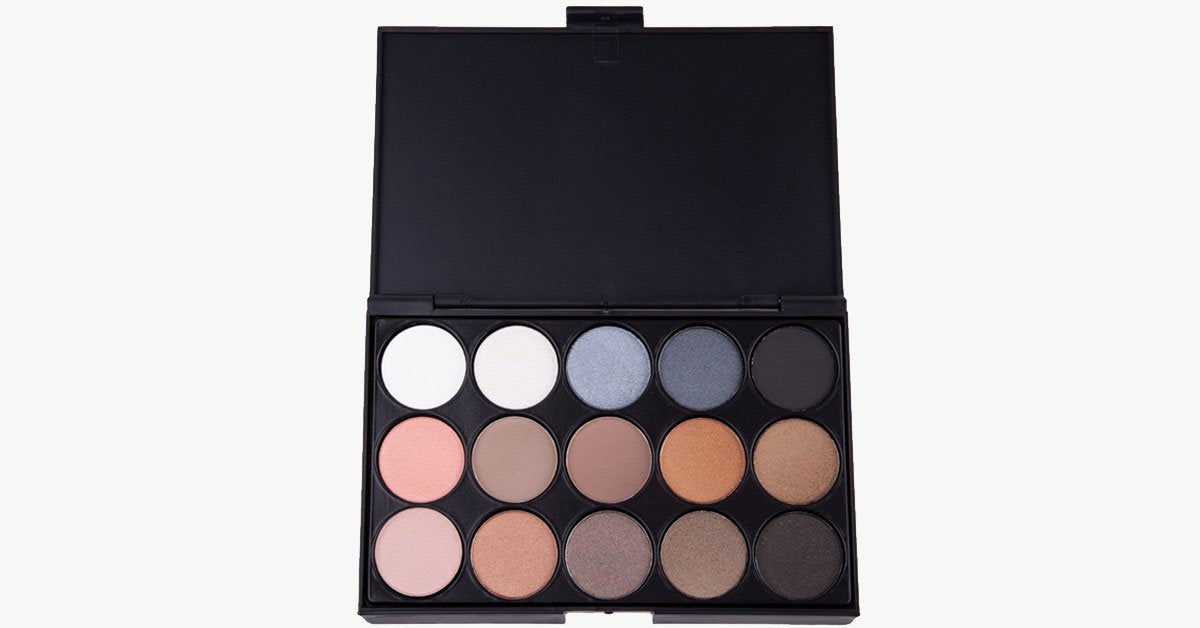 Hazel-Midnight Blue Eyeshadow Palette with 15 Colors - Smooth & Consistent Eyeshadow for a Bold Look