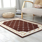Retro geometric pattern carpet Multicolor Polyester indoor mat non-slip pet friendly maintenance friendly rug for home