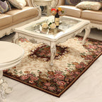 Multicolored Retro Rug Synthetic Floral Pattern Area Rug non-slip backing Stain-resistant Washable Rug for the Living Room