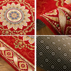 Shabby Chic Floral Rug Multicolored Synthetic Rug With Non-Slip Back Stain Resistant Washable Rug for Living Room