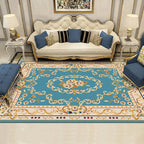 Shabby Chic Living Room Rug Multicolored Floral Pattern Polyester Non-Slip Backing Washable Area Rug