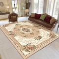 Shabby Chic Living Room Rug Multicolored Floral Pattern Polyester Non-Slip Backing Washable Area Rug