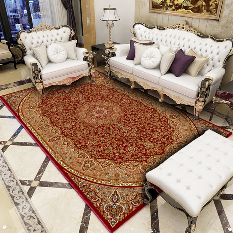 Multicolored Retro Carpet Polypropylene Flower Pattern Carpet pet-friendly machine washable Indoor Carpet for Living Room