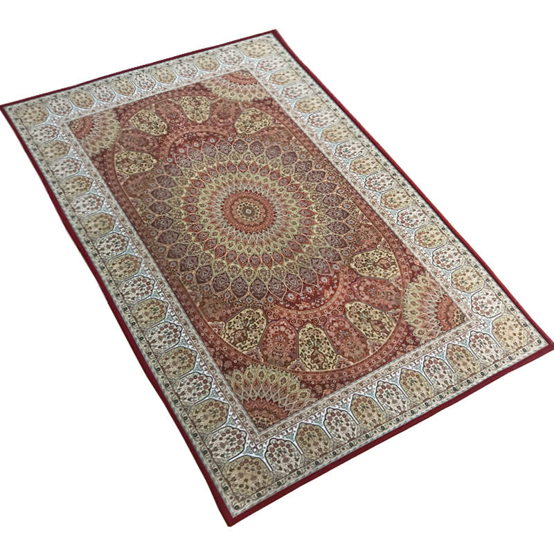 Multicolored Retro Carpet Polypropylene Flower Pattern Carpet pet-friendly machine washable Indoor Carpet for Living Room