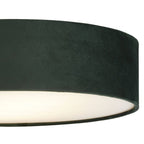 Green Velvet & Opal Diffuser Vintage Round Flush Drum Light 38cm