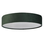 Green Velvet & Opal Diffuser Vintage Round Flush Drum Light 38cm