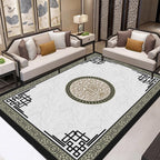 Retro Living Room Carpet Multicolor Plant Pattern Area Rug Cotton Blend Non-Slip Backing Pet-Friendly Indoor Rug