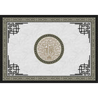 Retro Living Room Carpet Multicolor Plant Pattern Area Rug Cotton Blend Non-Slip Backing Pet-Friendly Indoor Rug